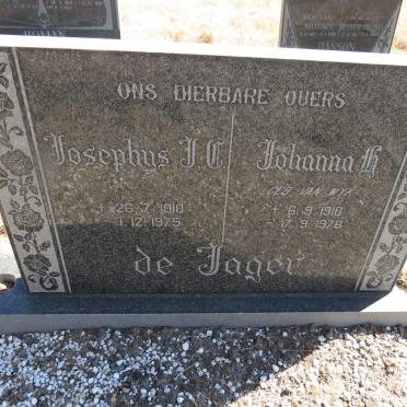 JAGER Josephus J.C., de 1910-1975 & Johanna H. VAN WYK 1910-1976