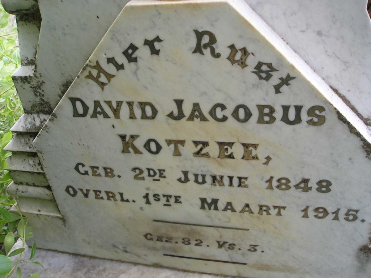 KOTZEE David Jacobus 1848-1915 & Maria Helena LUBBE 1854-1897