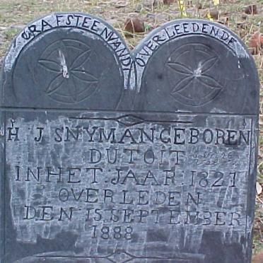 SNYMAN H.J. nee DU TOIT 1827-1888
