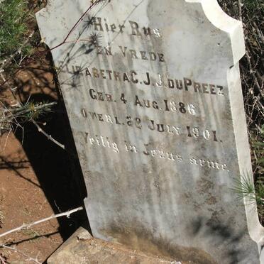 PREEZ Elizabetha C.J.J., du 1886-1901