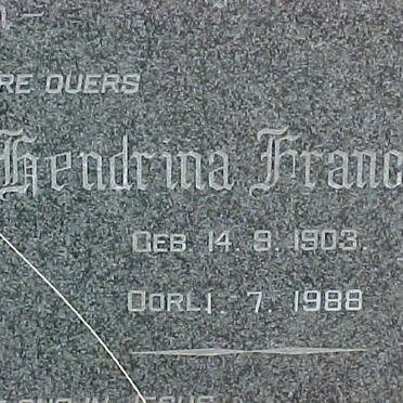 TONDER Hendrina Francina, van 1903-1988