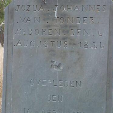 TONDER Jozua Johannes, van 1826-1913