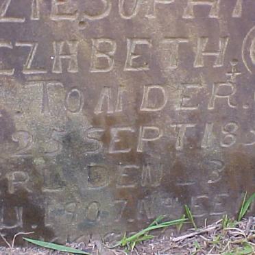 ? Elzie Sophia Elizabeth nee VAN TONDER 1857-1907