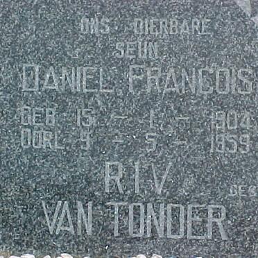 TONDER Daniel Francois, van 1904-1959