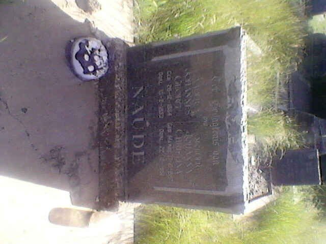 NAUDE Johannes ? & Johanna Christina