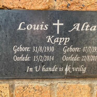 KAPP Louis 1930-2014 &amp; Alta 1933-2014