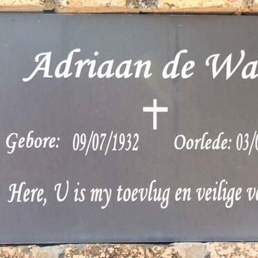 WAAL Adriaan, de 1932-2009
