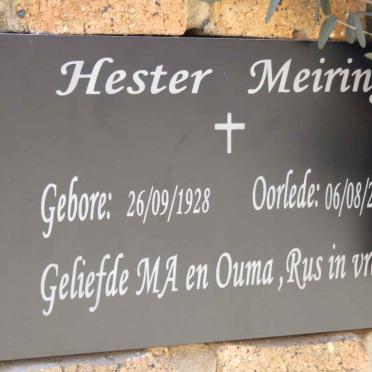 MEIRING Hester 1928-2012
