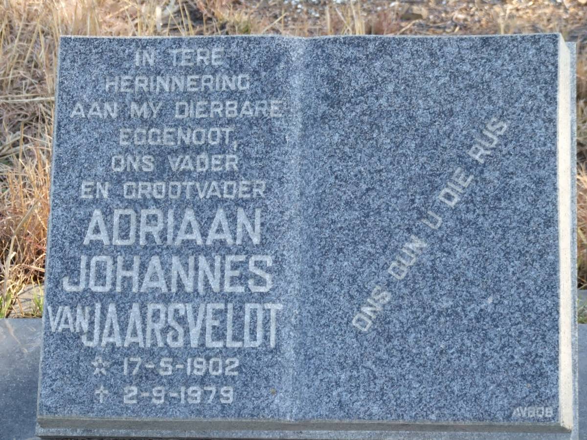 JAARSVELDT Adriaan Johannes, van 1902-1979