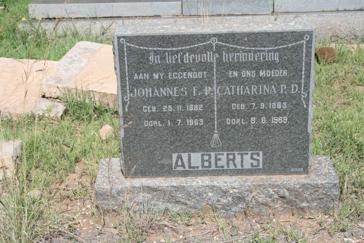 ALBERTS Johannes F.P. 1882-1963 & Catharina P.D. 1883-1969