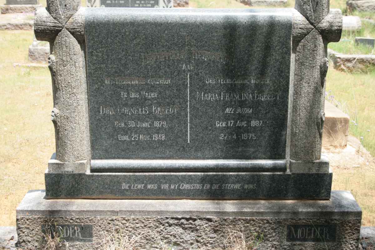 BREEDT Dirk Cornelis 1879-1948 & Maria Francina BOTHA 1887-1975