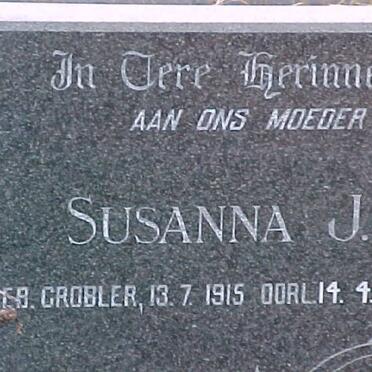GERINGER Susanna J.T. nee GROBLER 1915-2005