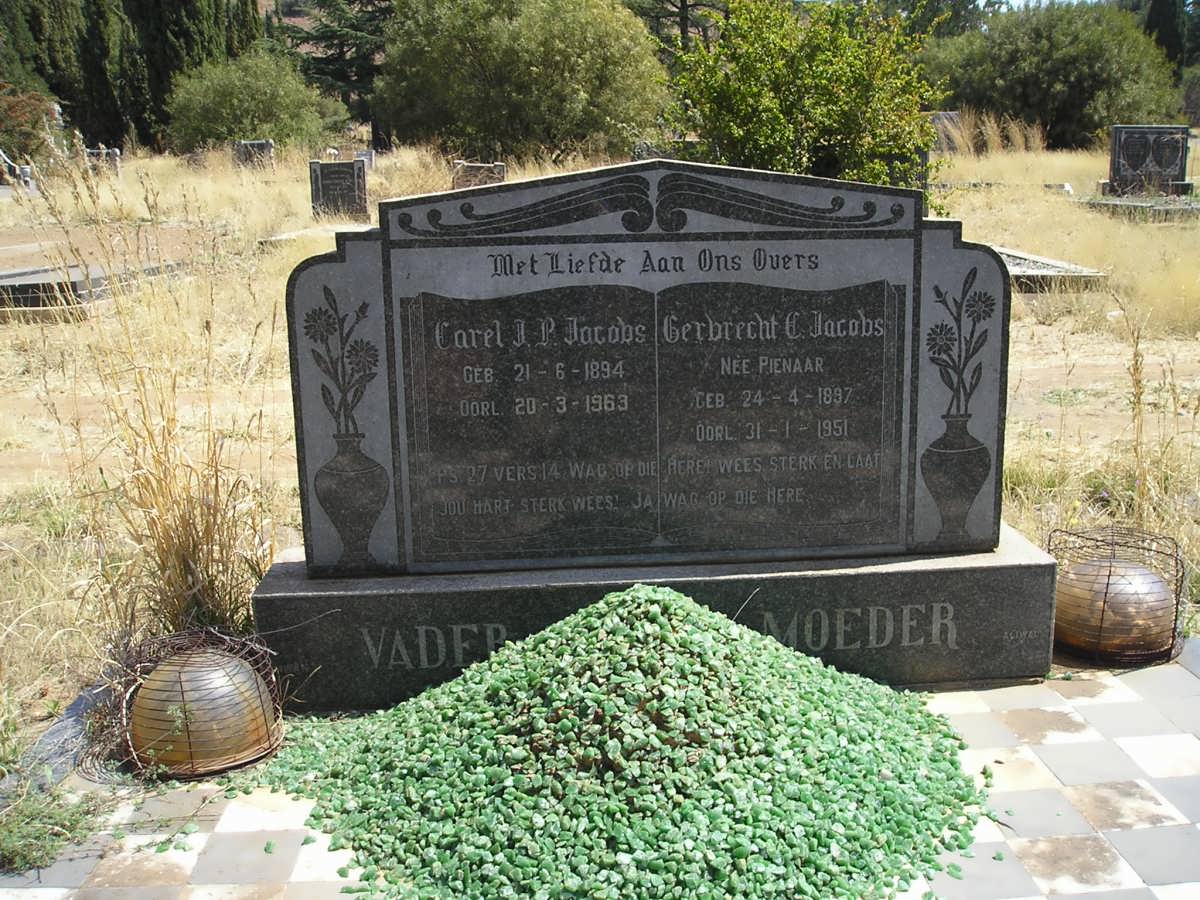 JACOBS Carel J.P. 1894-1963 & Gerbrecht C. PIENAAR 1897-1951