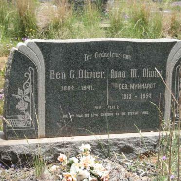 OLIVIER Ben G. 1884-1941 &amp; Anna M. MYNHARDT 1883-1954