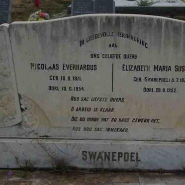 SWANEPOEL Nicolaas Everhardus 1871-1954 &amp; Elizabeth Maria Susanna SWANEPOEL 1879-1952