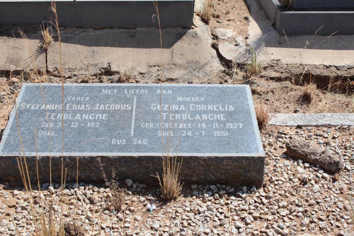 TERBLANCHE Stefanus Esias Jacobus 192?- & Gezina Cornelia COETZEE 1927-1951