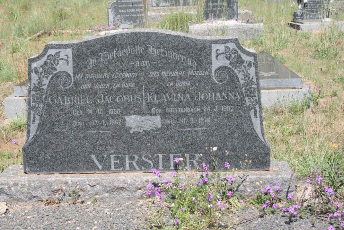 VERSTER Gabriel Jacobus 1898-1962 & Klavina Johanna BREYTENBACH 1903-1976