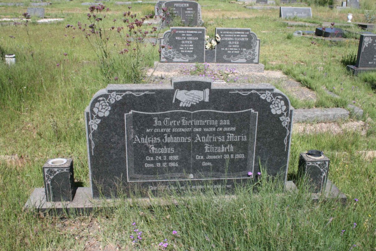 ? Andries Johannes Jacobus 1896-1965 & Andriesa Maria Elizabeth JOUBERT 1903-