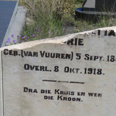 FOURIE Ellen Antoinetta nee VAN VUUREN 1867-1918