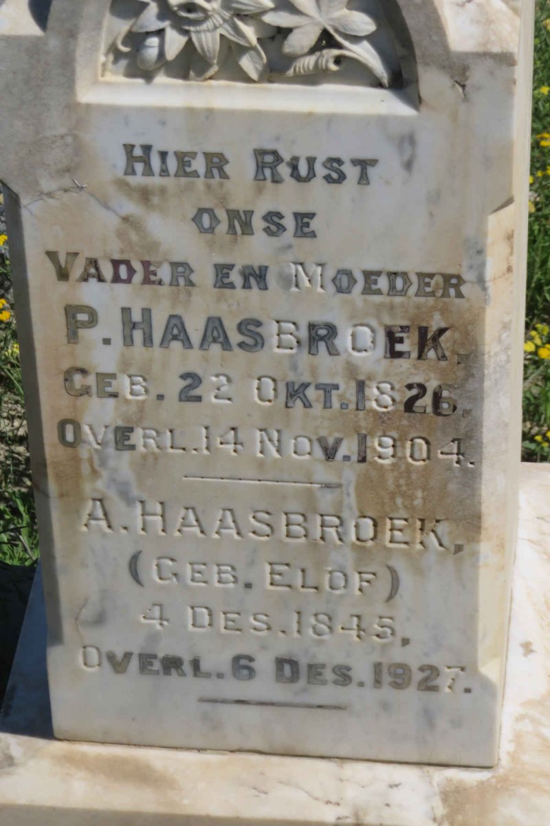 HAASBROEK P. 1826-1904 & A. ELOF 1845-1927