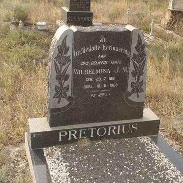 PRETORIUS Wilhelmina J.M. 1891-1968