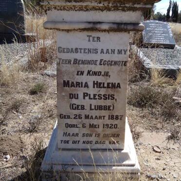PLESSIS Maria Helena, du nee LUBBE 1887-1920