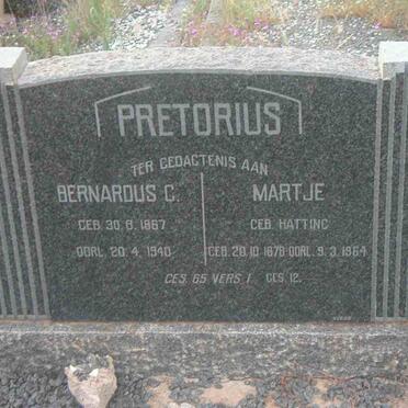PRETORIUS Bernardus C. 1867-1940 &amp; Martje HATTING 1878-1964