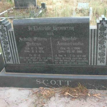 SCOTT Schalk Willem Petrus 1901-1970 &amp; Hester Ammerentia 1905-1962