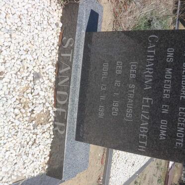 STANDER Catharina Elizabeth nee STRAUSS 1920-1991