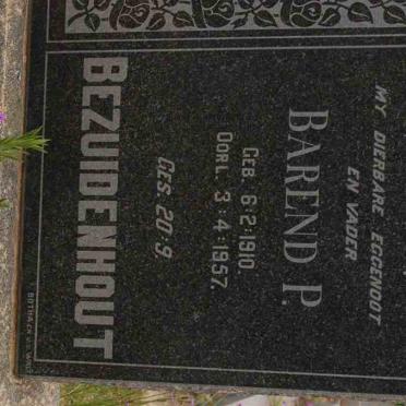 BEZUIDENHOUT Barend P. 1910-1957