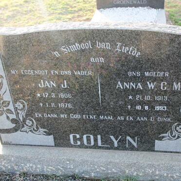 COLYN Jan J. 1906-1976 & Anna W.C.M. 1913-1993