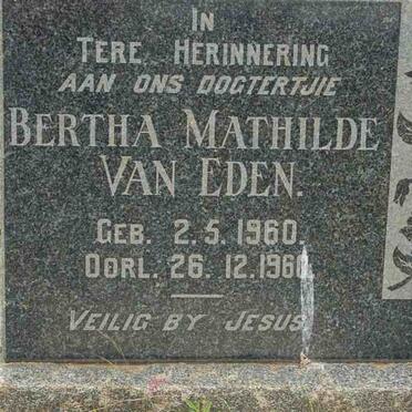 EDEN Bertha Mathilda, van 1960-1960