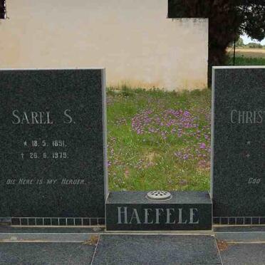 HAEFELE Sarel S. 1891-1979 &amp; Christina J.S. 1896-1983