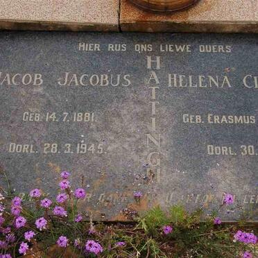 HATTINGH Jacob Jacobus 1881-1945 &amp; Helena Claudina ERASMUS 1886-1961