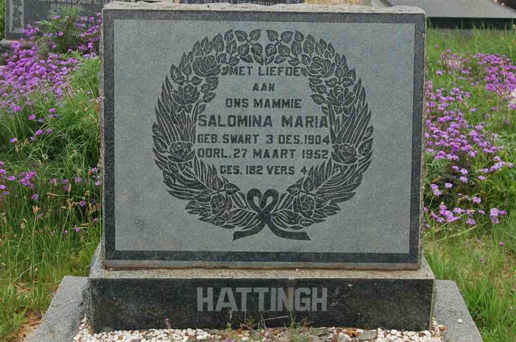 HATTINGH Salomina Maria nee SWART 1904-1952