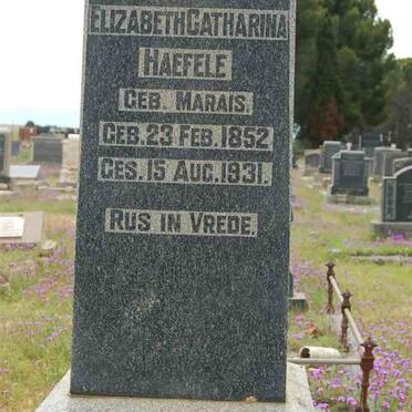 HAEFELE Elizabeth Catharina nee MARAIS 1852-1931