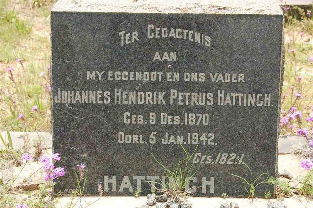HATTINGH Johannes Hendrik Petrus 1870-1942