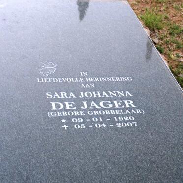 JAGER Sara Johanna, de nee GROBBELAAR 1920-2007