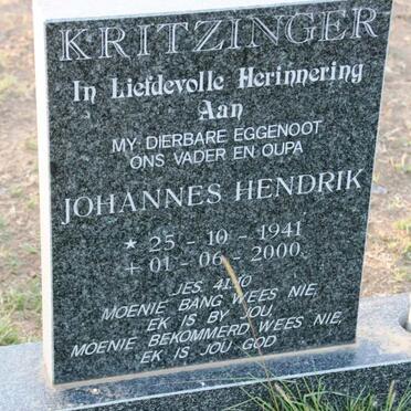 KRITZINGER Johannes Hendrik 1941-2000