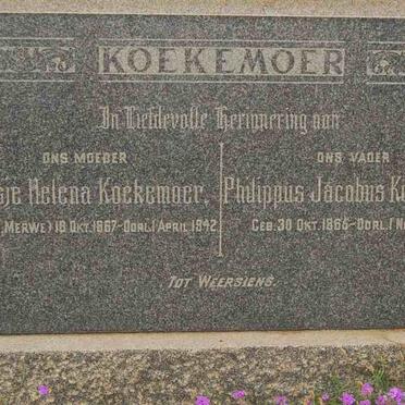KOEKEMOER Philippus Jacobus 1865-1942 &amp; Elsje Helena V.D. MERWE 1867-1942