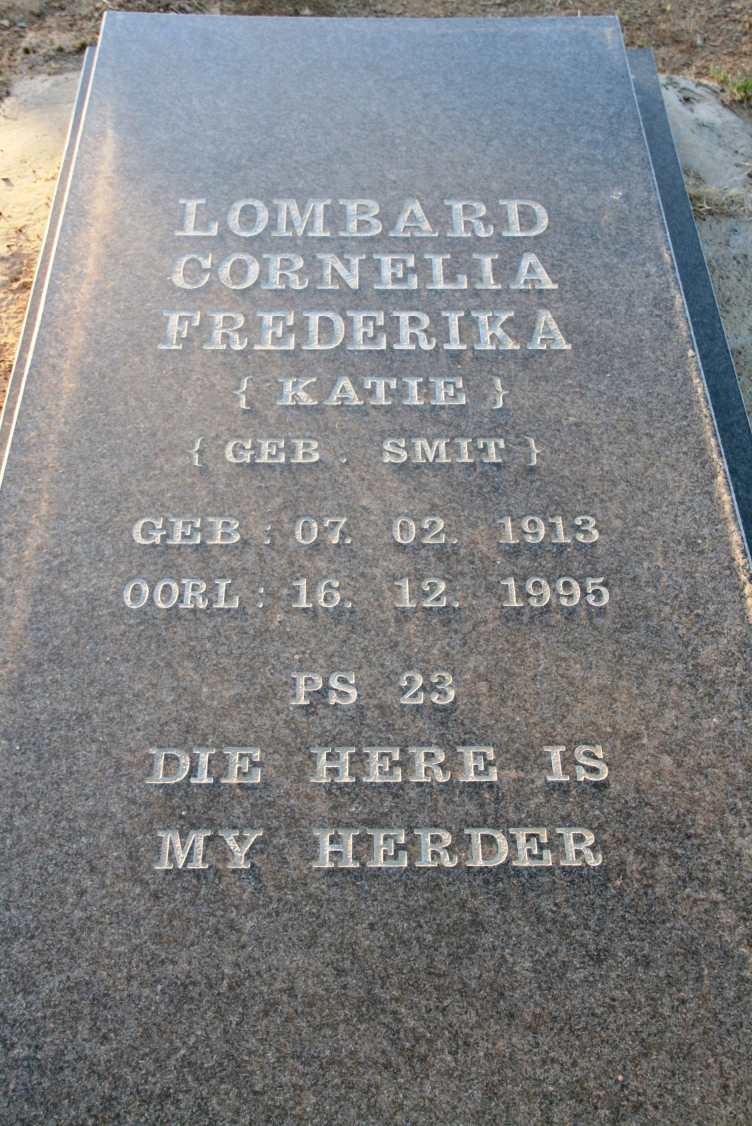 LOMBARD Cornelia Frederika nee SMIT 1913-1995