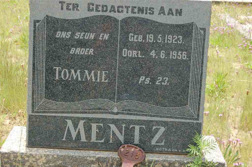 MENTZ Tommie 1923-1956