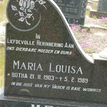 MENTZ Maria Louisa nee BOTHA 1903-1989