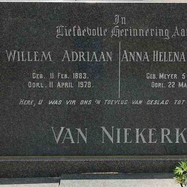 NIEKERK Willem Adriaan 1883-1978 &amp; Anna Helena Elizabeth MEYER 1890-1973