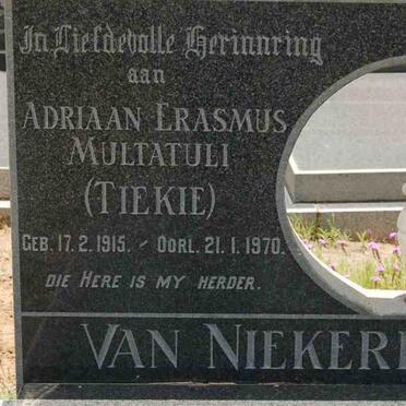 NIEKERK Adriaan Erasmus Multatuli, van 1915-1970
