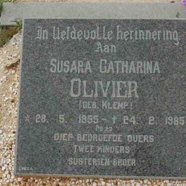 OLIVIER Susara Catharina nee KLEMP 1955-1985