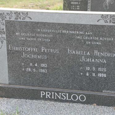 PRINSLOO Christoffel Petrus Jochemus 1913-1983 &amp; Isabella Hendrika Johanna 1926-1996
