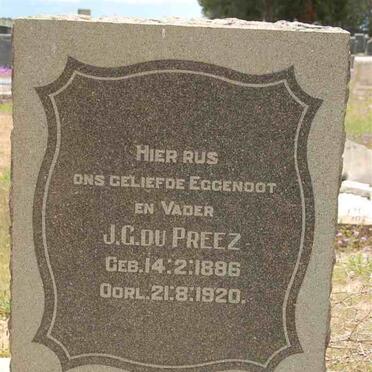 PREEZ J.G., du 1886-1920