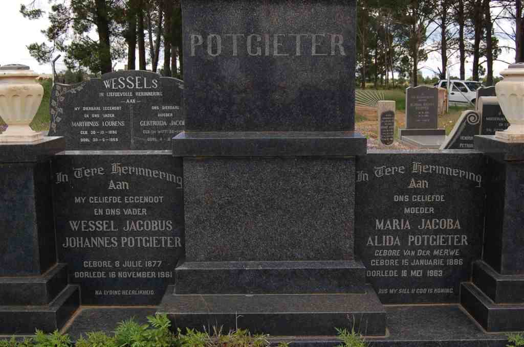 POTGIETER Wessel Jacobus Johannes 1877-1961 & Maria Jacoba Alida VAN DER MERWE 1886-1963