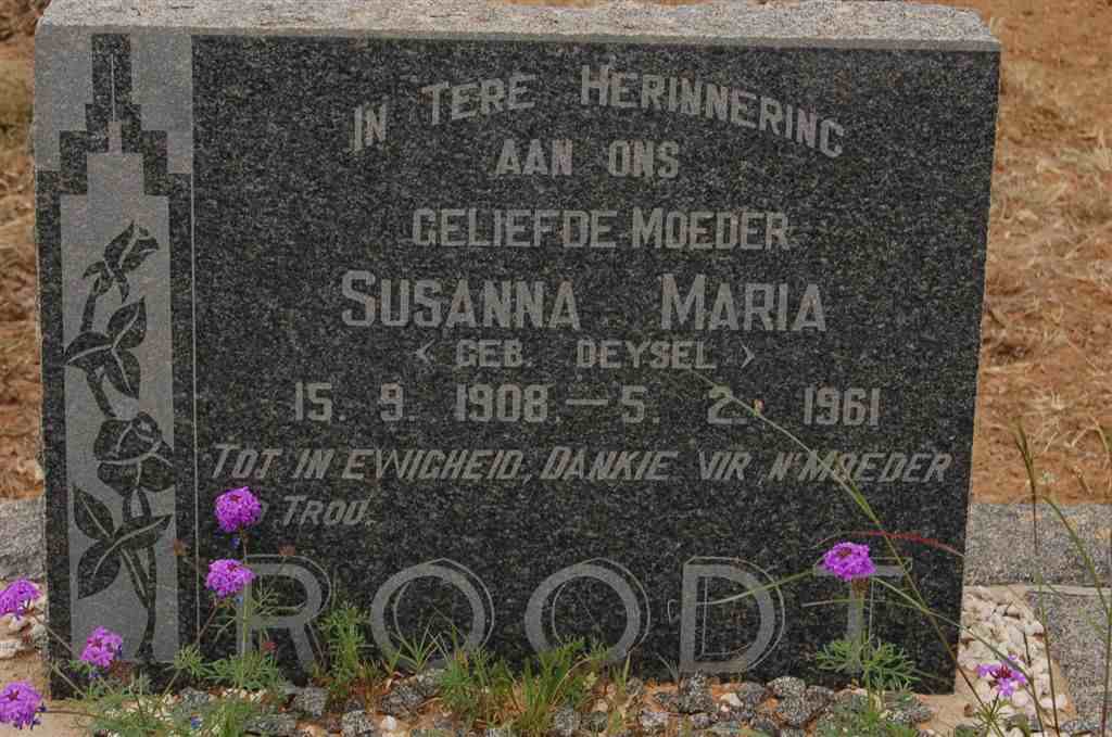 ROODT Susanna Maria nee DEYSEL 1908-1961